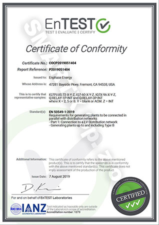 Certificate of Conformity